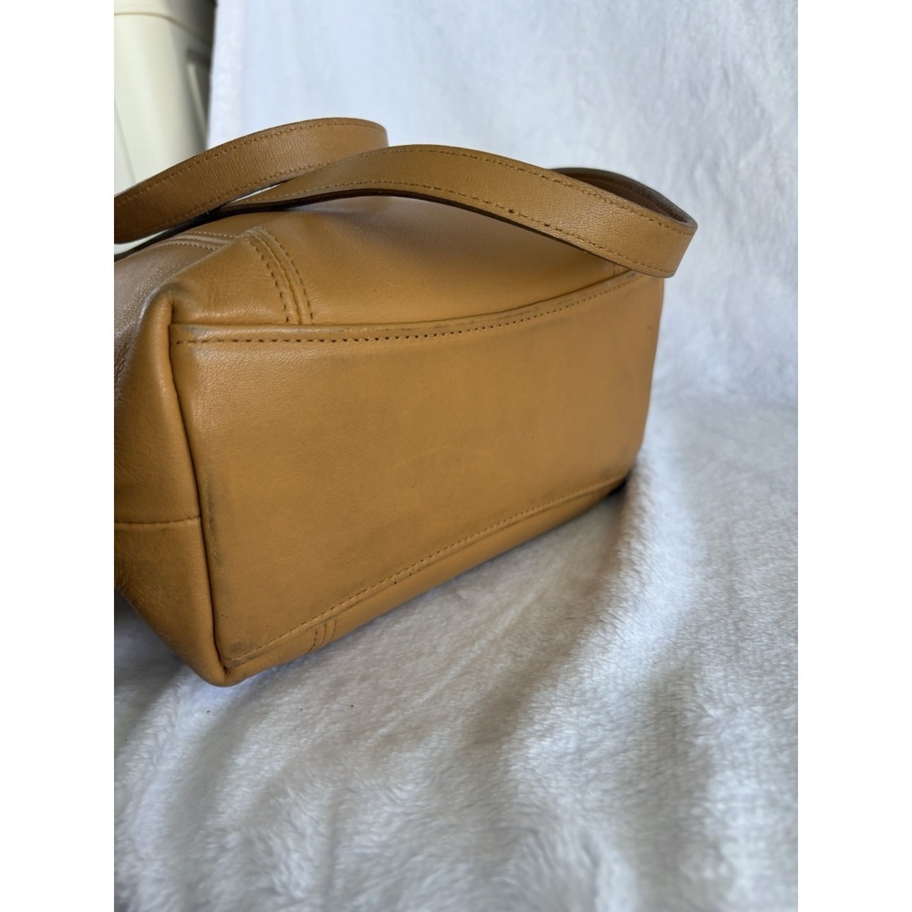 Vintage COACH Mini Lunch Tote Mustard Yellow Leather Bag 9077 90s Costa Rica - Picture 7 of 16